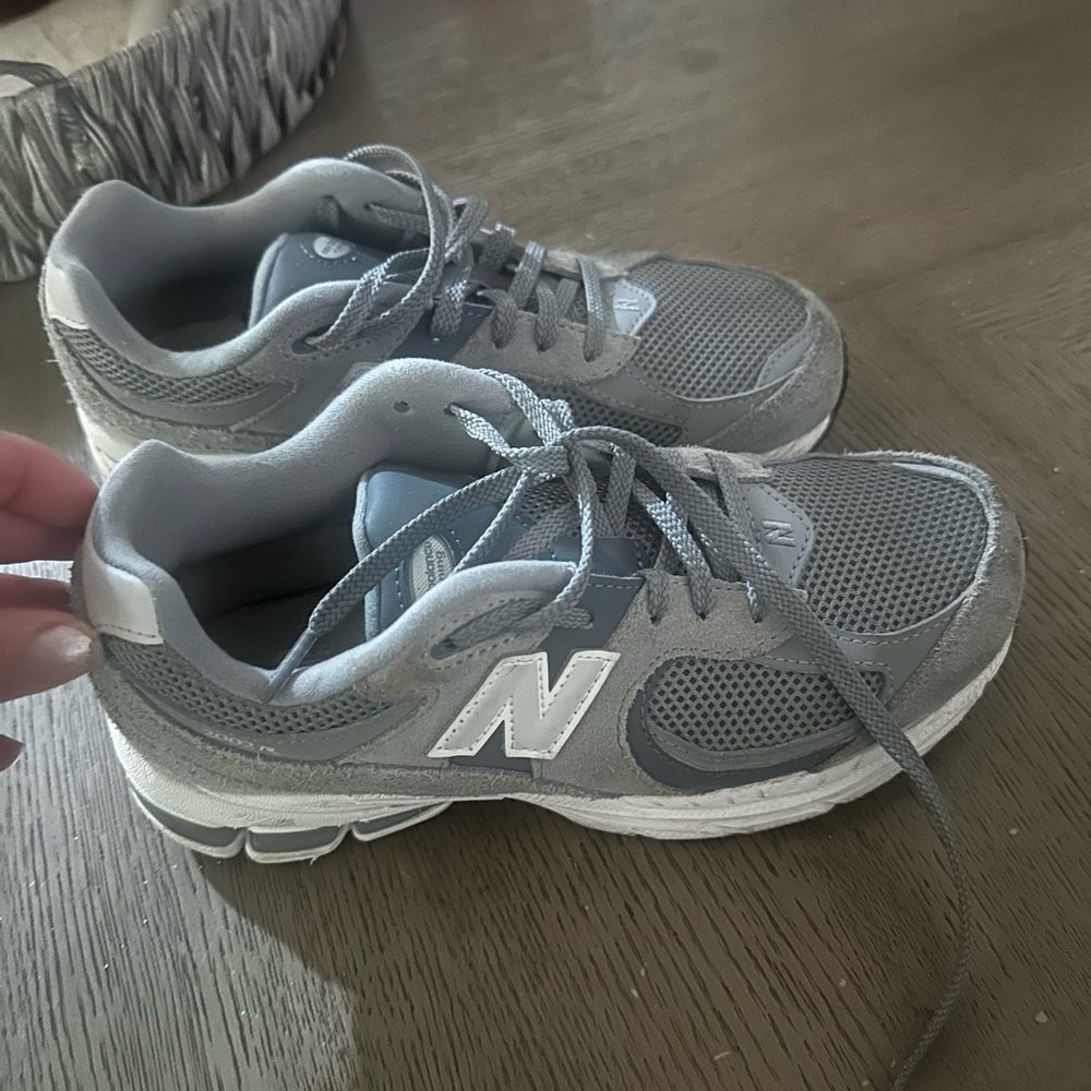 New Balance Kids' Gray and White Sneakers